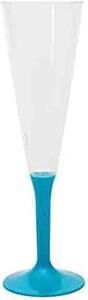 PLASTİK ŞAMPANYA BARDAĞI BEBEK MAVİ 6 LI