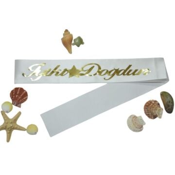 İYİ Kİ DOĞDUN BASKILI KUŞAK BEYAZ GOLD