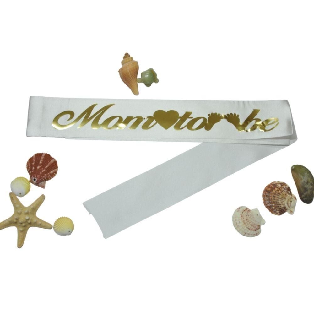 MOM TO BE BASKILI KUŞAK BEYAZ GOLD