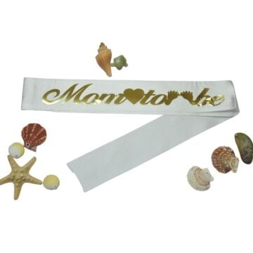 MOM TO BE BASKILI KUŞAK BEYAZ GOLD