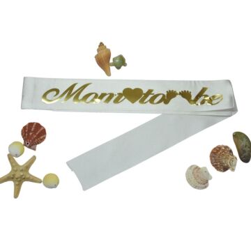 MOM TO BE BASKILI KUŞAK BEYAZ GOLD