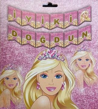 BARBİE BASKILI İYİ Kİ DOĞDUN BANNER