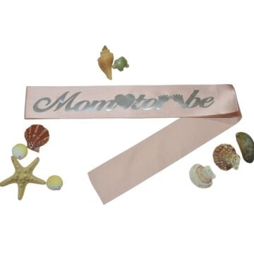 MOM TO BE BASKILI KUŞAK PEMBE GÜMÜŞ