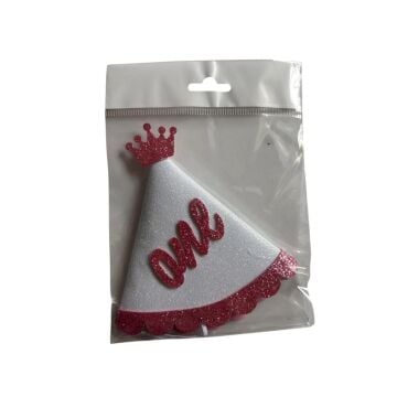 BEYAZ PEMBE ONE TAÇLI EVA ŞAPKA