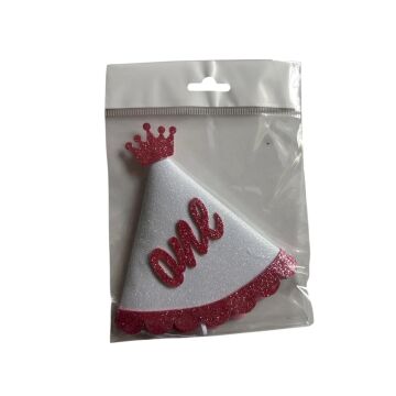 BEYAZ PEMBE ONE TAÇLI EVA ŞAPKA