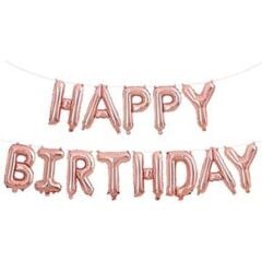 16'' FOLYO HAPPY BIRTHDAY SET ROSE