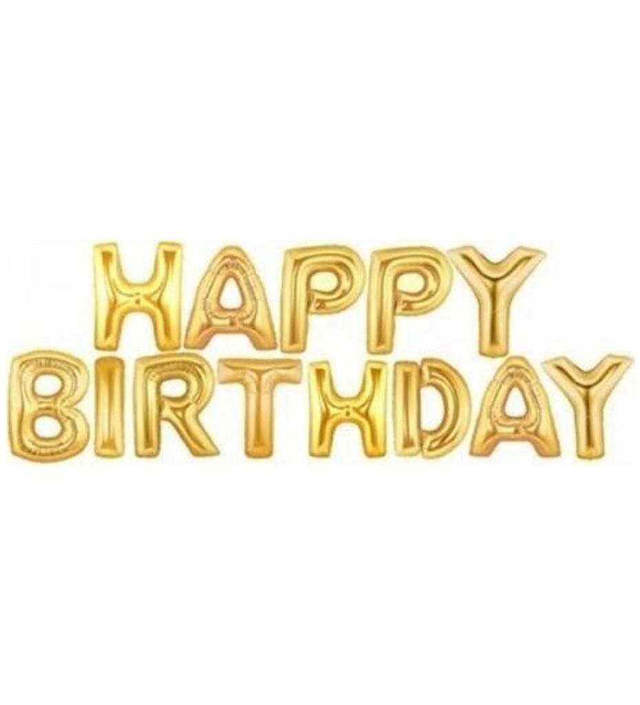 16'' FOLYO HAPPY BIRTHDAY SET GOLD