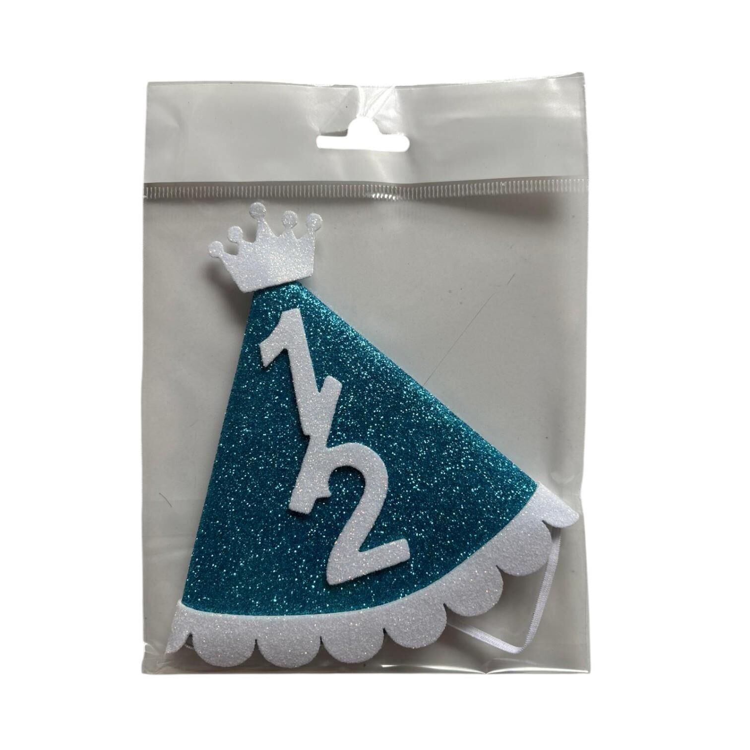 MAVİ BEYAZ YARIM YAŞ TAÇLI EVA ŞAPKA