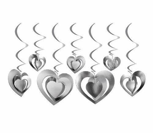 3 BOYUTLU KALP TAVAN SARKIT SÜS - GÜMÜŞ