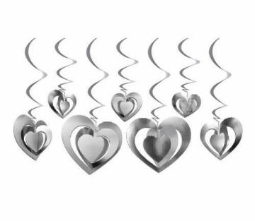 3 BOYUTLU KALP TAVAN SARKIT SÜS - GÜMÜŞ