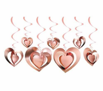 3 BOYUTLU KALP TAVAN SARKIT SÜS - ROSE G.