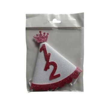 BEYAZ PEMBE YARIM YAŞ TAÇLI EVA ŞAPKA