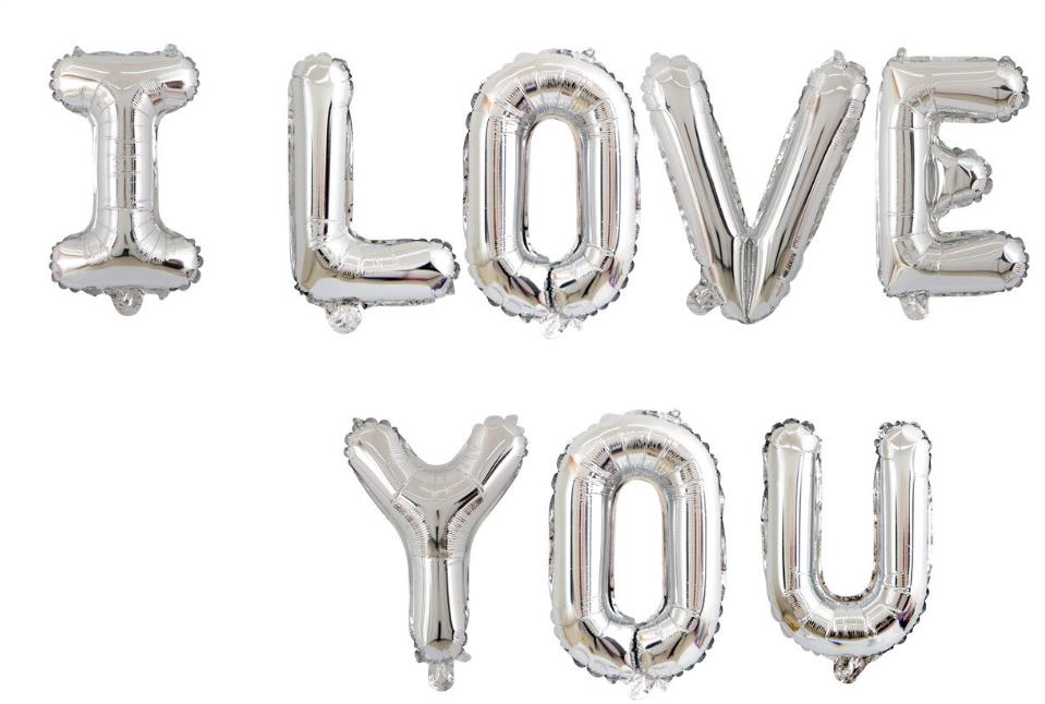 14'' FOLYO I LOVE YOU SET GÜMÜŞ