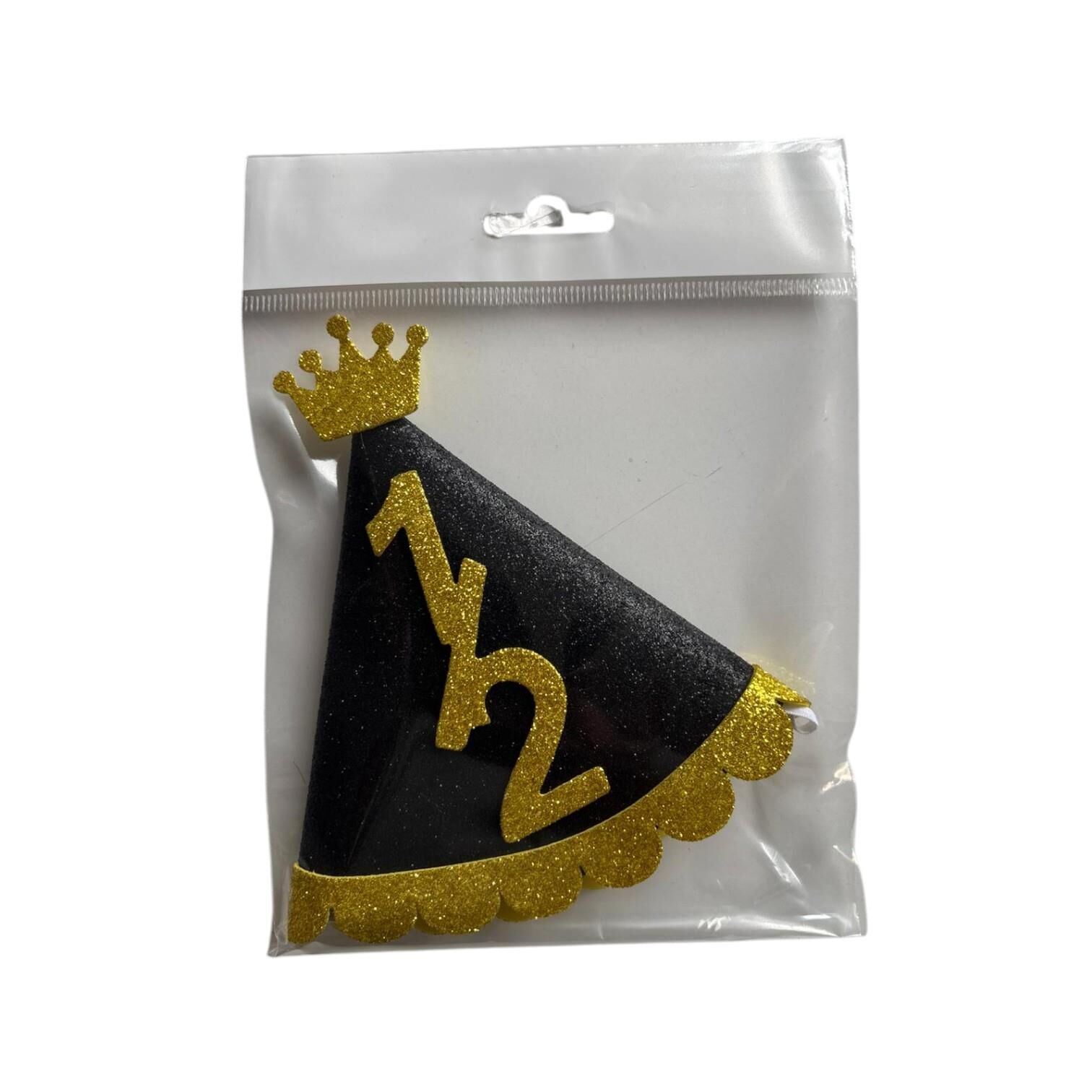 SİYAH GOLD YARIM YAŞ TAÇLI EVA ŞAPKA