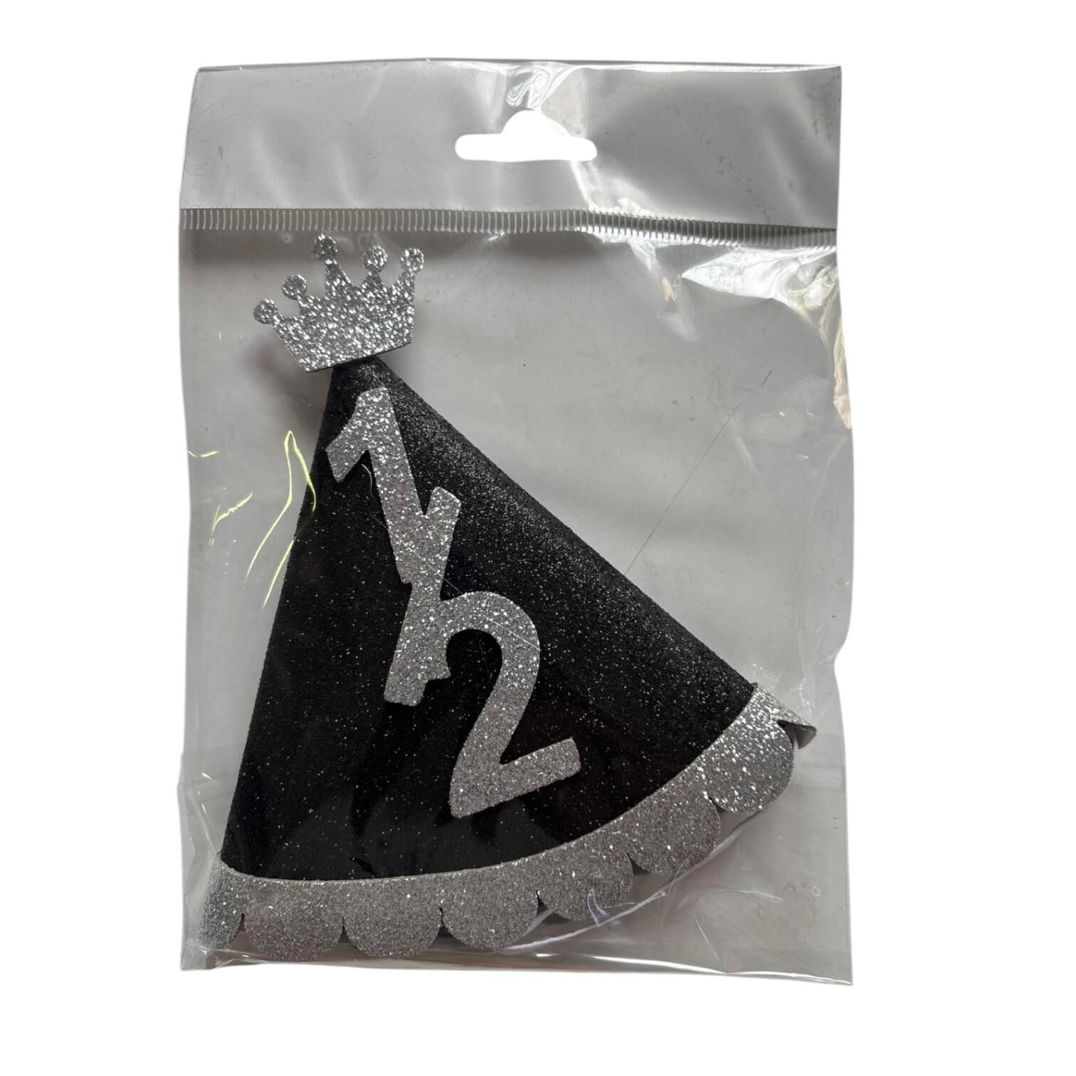 SİYAH GÜMÜŞ YARIM YAŞ TAÇLI EVA ŞAPKA