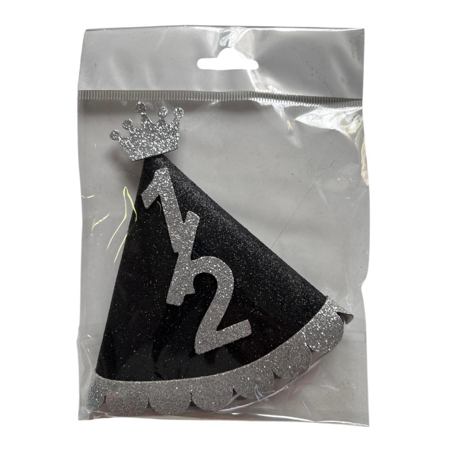 SİYAH GÜMÜŞ YARIM YAŞ TAÇLI EVA ŞAPKA