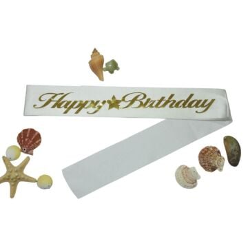 H.BIRTHDAY BASKILI KUŞAK BEYAZ GOLD