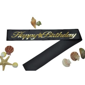 H.BIRTHDAY BASKILI KUŞAK SİYAH GOLD