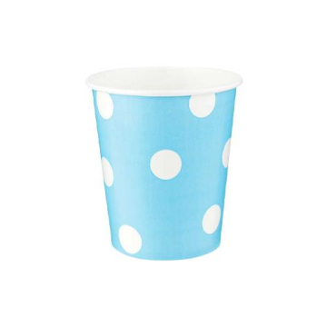 BEYAZ PUANTİYELİ A.MAVİ KARTON BARDAK