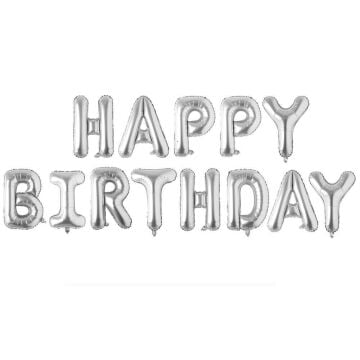 14'' FOLYO HAPPY BIRTHDAY SET GÜMÜŞ