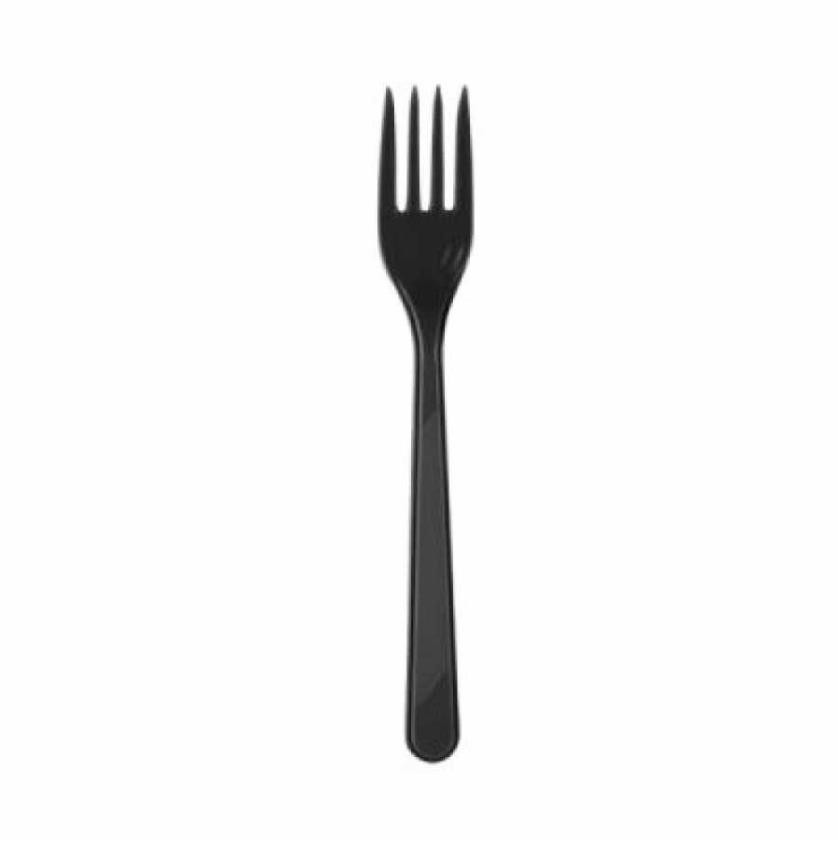 Siyah Plastik Çatal 25 Adet
