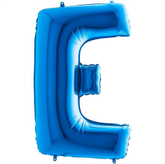 S/SHAPE FOİL BALON - LETTER -E- BLUE