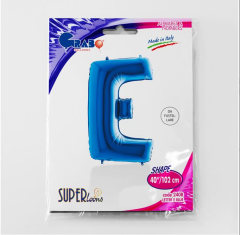 S/SHAPE FOİL BALON - LETTER -E- BLUE