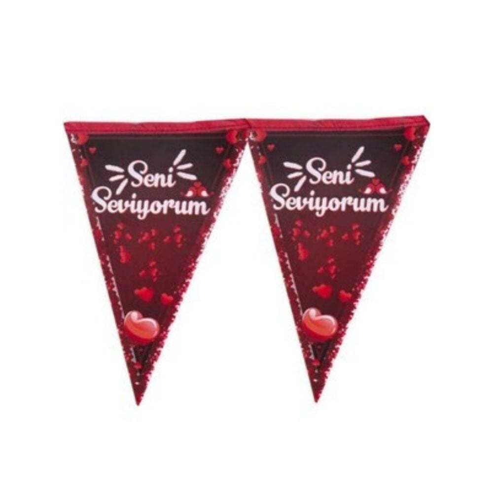 SENİ SEVİYORUM ÜÇGEN FLAMA SİYAH