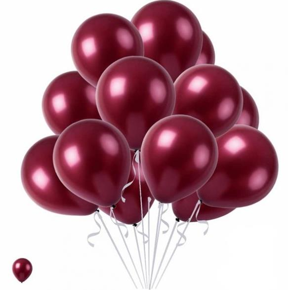 Bordo Metalik Balon 100 Adet 12'' (Partibeta)