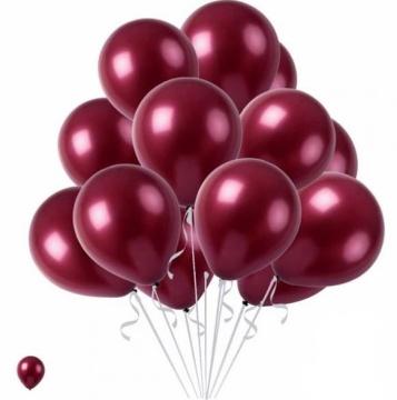 Bordo Metalik Balon 100 Adet 12'' (Partibeta)