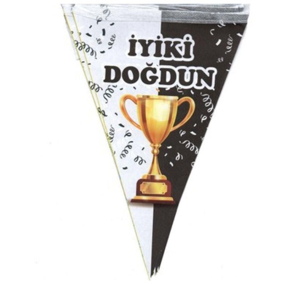 TARAFTAR ÜÇGEN FLAMA SİYAH BEYAZ