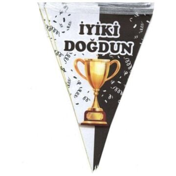 TARAFTAR ÜÇGEN FLAMA SİYAH BEYAZ