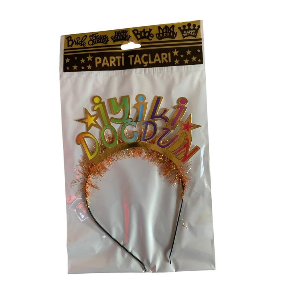 İYİKİ DOĞDUN METAL PARTİ TAÇ RENKLİ