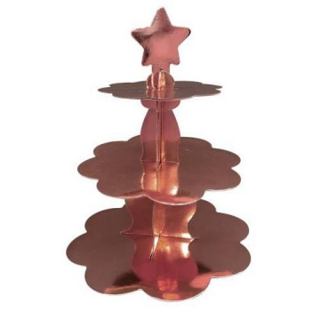 3 KATLI CUPCAKE STANDI ROSE GOLD
