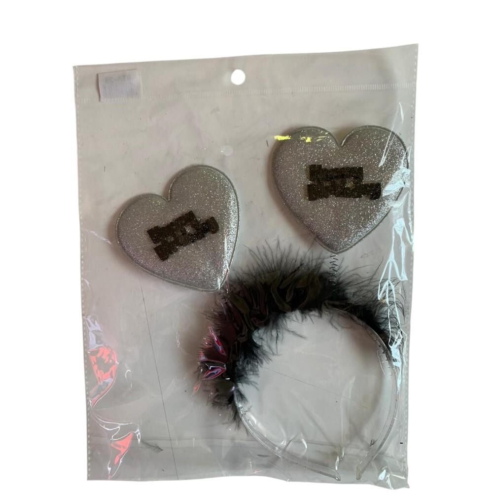 H.BIRTHDAY TÜYLÜ KALP TAÇ GÜMÜŞ