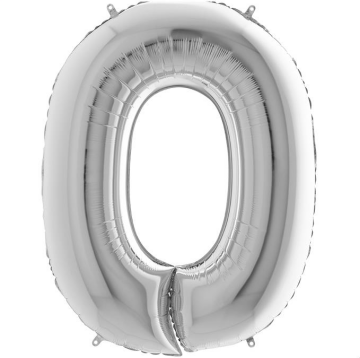 S/SHAPE FOİL BALON - NUMBER 0 SILVER