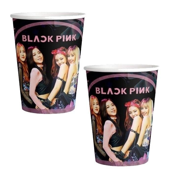 BLACKPİNK SİYAH KARTON BARDAK 8 Lİ