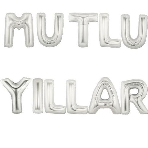 14'' MUTLU YILLAR KENDİN ŞİŞİR BALON SİLVER