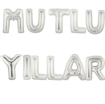14'' MUTLU YILLAR KENDİN ŞİŞİR BALON SİLVER