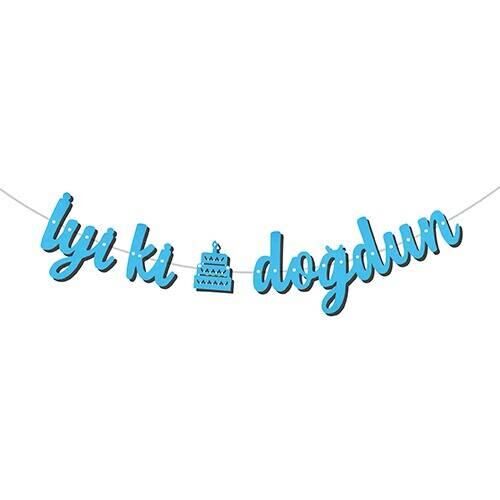 KALİGRAFİ BANNER İYİ Kİ DOĞDUN MAVİ