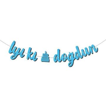 KALİGRAFİ BANNER İYİ Kİ DOĞDUN MAVİ
