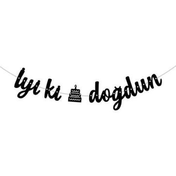 KALİGRAFİ BANNER İYİ Kİ DOĞDUN SİYAH