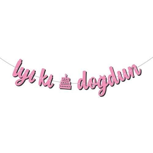 KALİGRAFİ BANNER İYİ Kİ DOĞDUN PEMBE