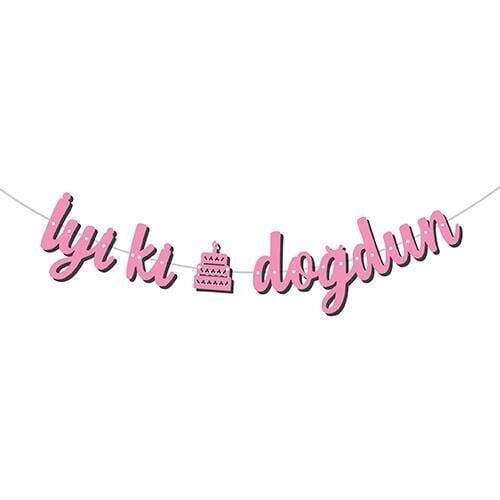 KALİGRAFİ BANNER İYİ Kİ DOĞDUN PEMBE