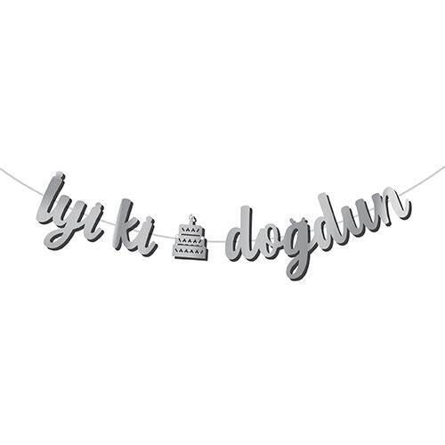 KALİGRAFİ BANNER İYİ Kİ DOĞDUN GÜMÜŞ