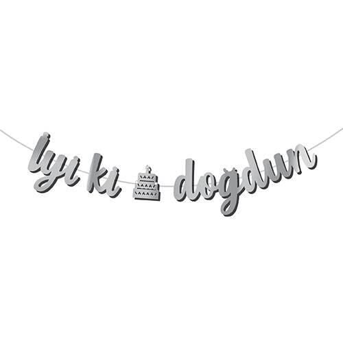 KALİGRAFİ BANNER İYİ Kİ DOĞDUN GÜMÜŞ