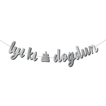 KALİGRAFİ BANNER İYİ Kİ DOĞDUN GÜMÜŞ