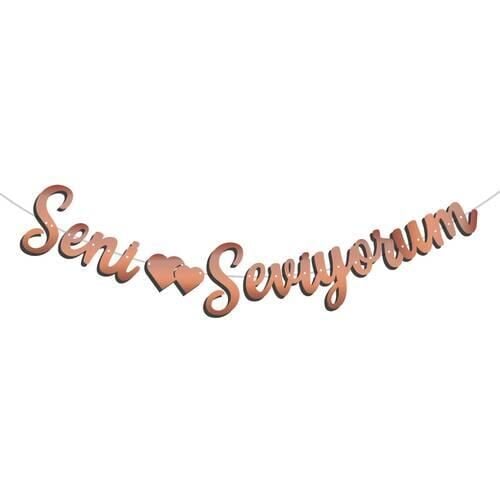 KALİGRAFİ BANNER SENİ SEVİYORUM ROSE