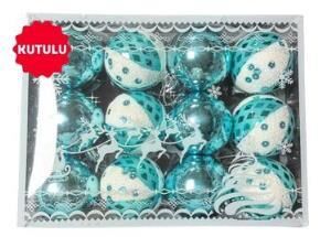YILBAŞI AĞAÇ SÜSLEME TOPLARI KUTULU 12Lİ LÜX