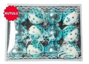 YILBAŞI AĞAÇ SÜSLEME TOPLARI KUTULU 12Lİ LÜX